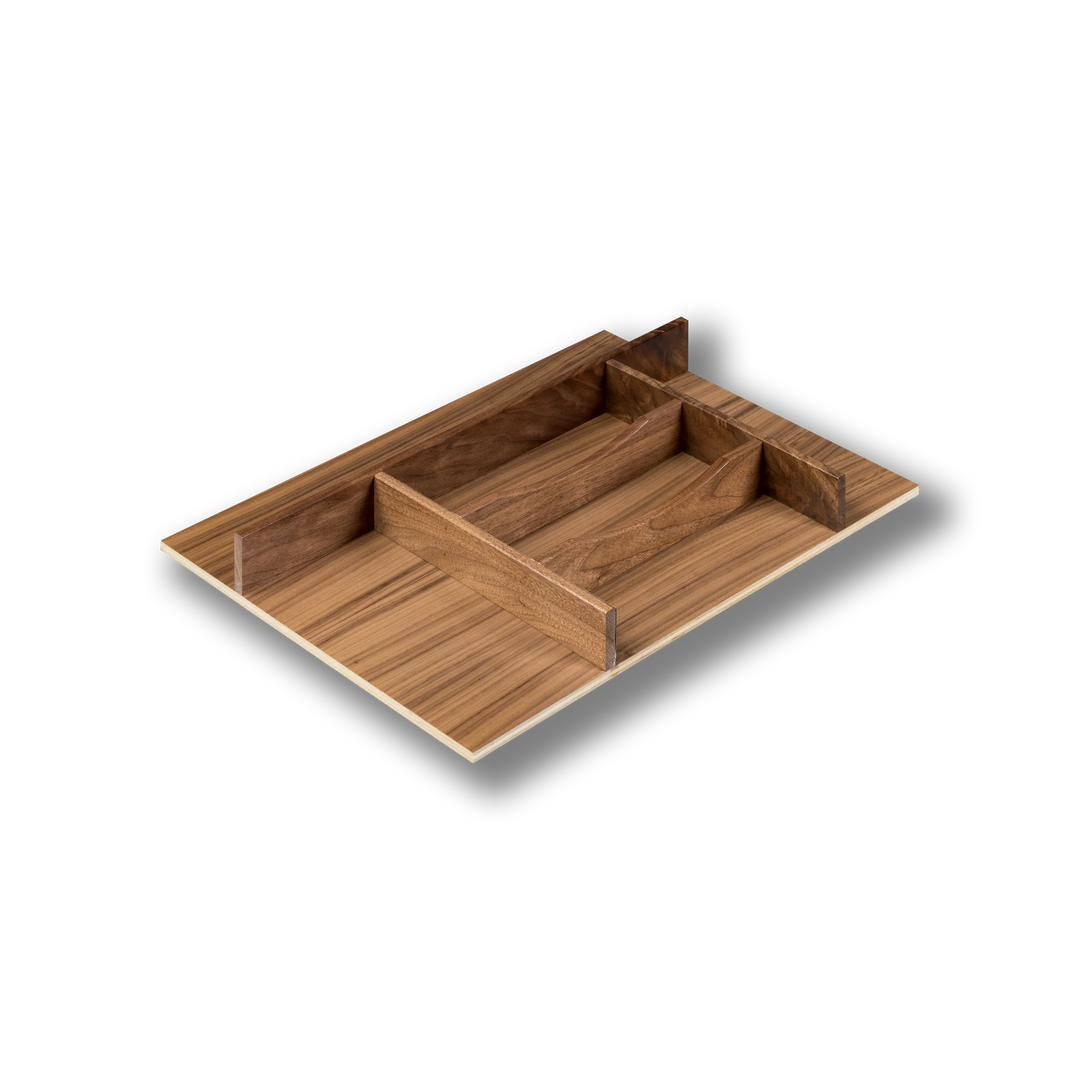 14" Riviera Series Silverware Tray Insert in walnut, studio view 5