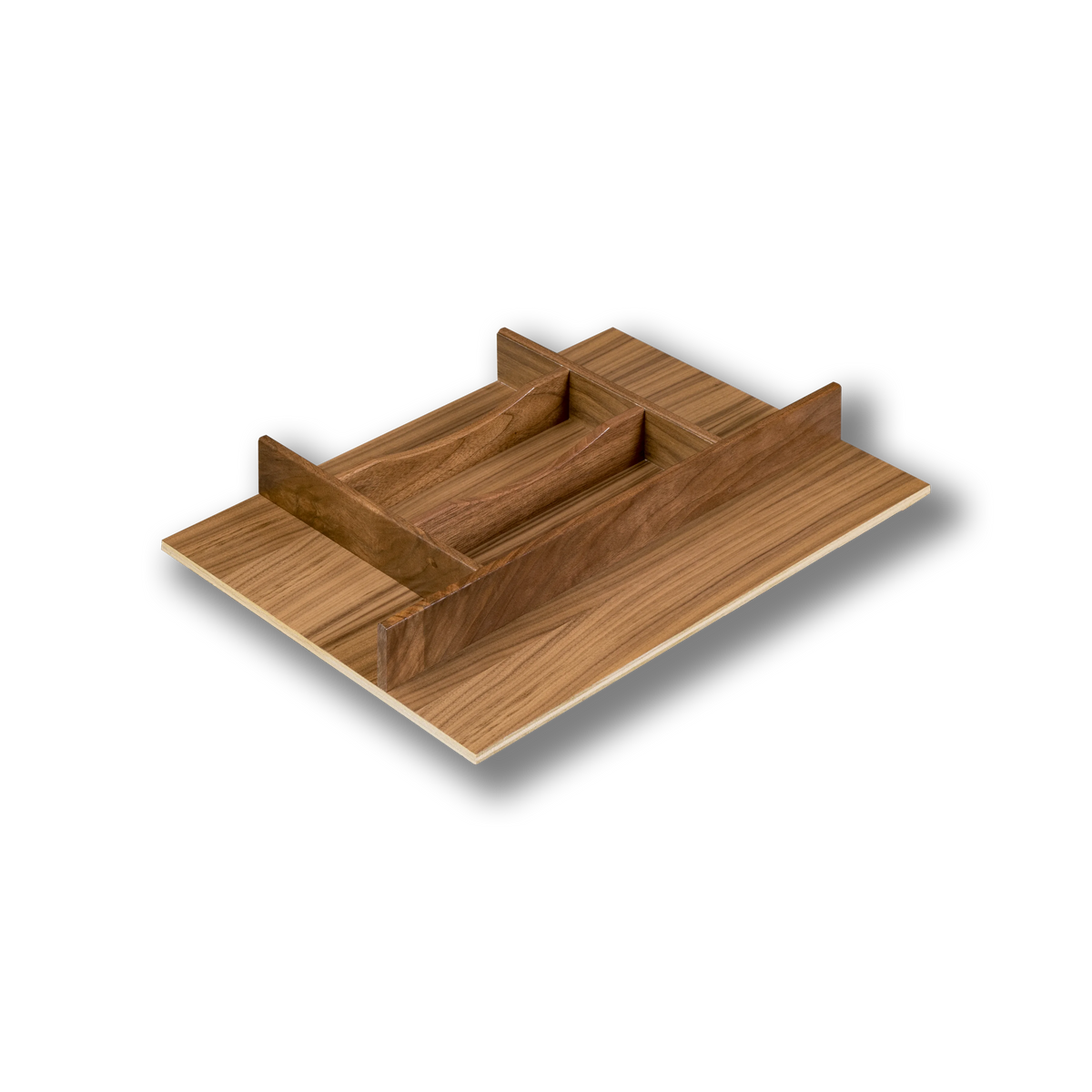 14" Riviera Series Silverware Tray Insert in walnut, studio view 2