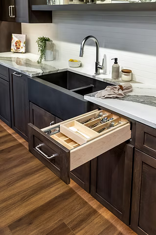 Century Components 18" Double Tier Silverware Drawer with Soft-Close Slides For 18" Cabinet Opening (DTIER175PF)