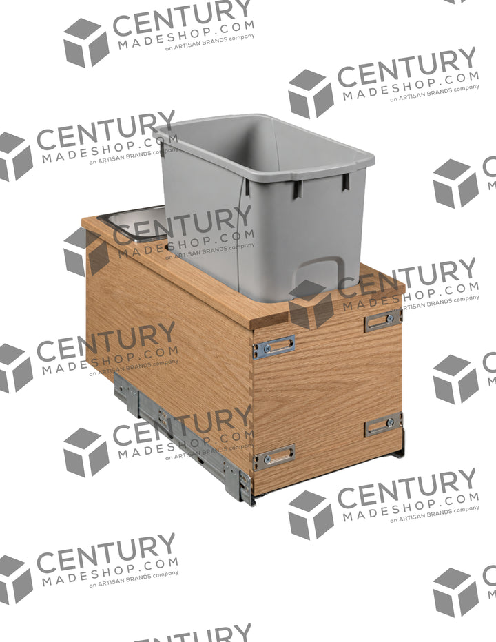 Century Components 12" Alina Series Bottom Mount Waste Container, 34 Quart (ALIBM115-34PF-GR)