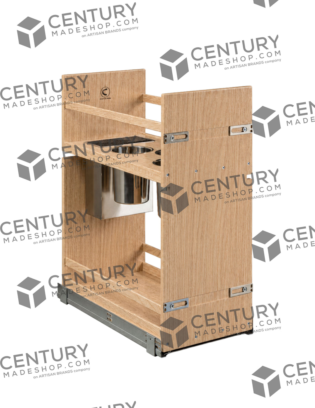 Century Components 12" Alina Series Face Frame Pullout Canister Organizer with Knife Block (ALIKBI115PF)