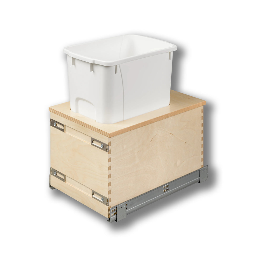 12" Cascade Series 34 Quart Single Bottom Mount Vanity Waste Container - CASBM115-34PF-18 (Replaces CASBM11PF-18) in Baltic birch