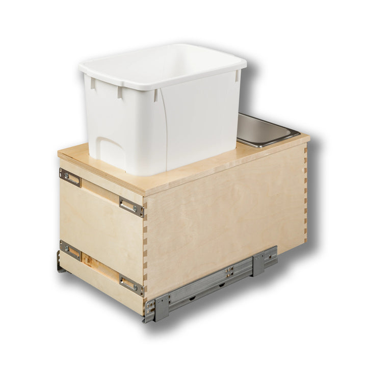 12" Cascade Series Bottom Mount Waste Container, 34 Quart in Baltic birch