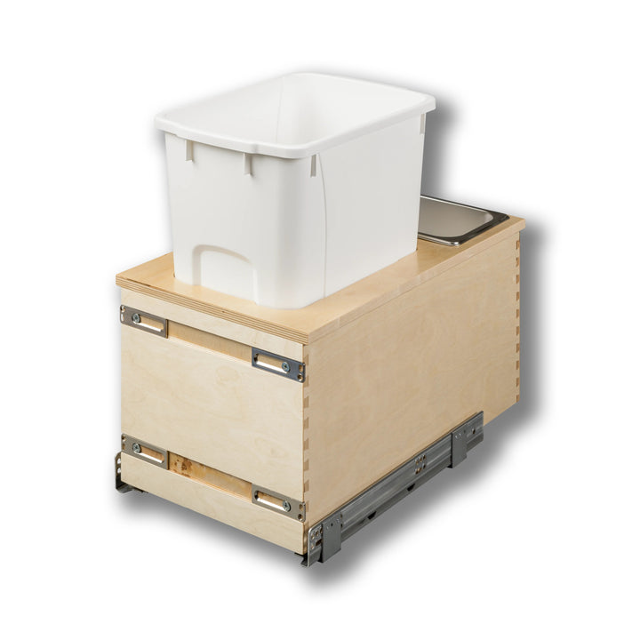 12" Cascade Series Bottom Mount Waste Container, 34 Quart in Baltic birch, studio view 2