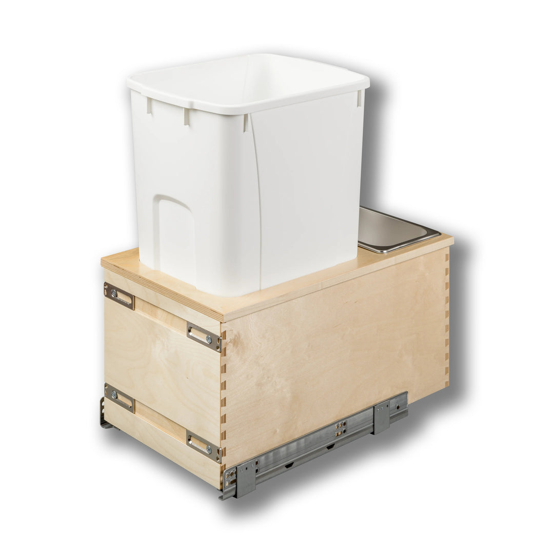 12" Cascade Series Bottom Mount Waste Container, 50 Quart in Baltic birch
