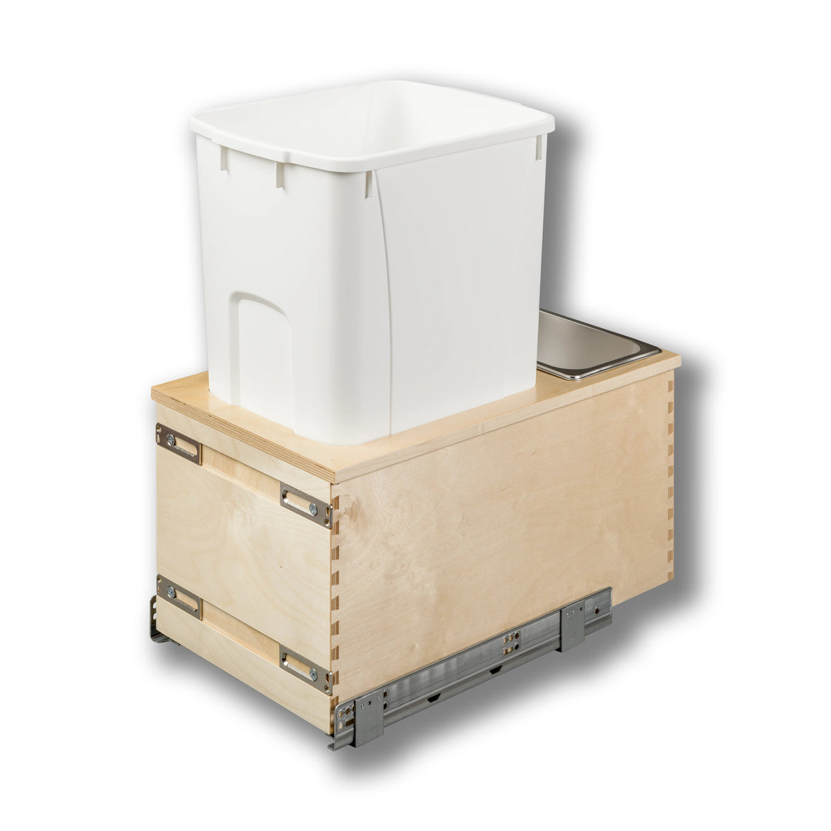 12" Cascade Series Bottom Mount Waste Container, 50 Quart in Baltic birch