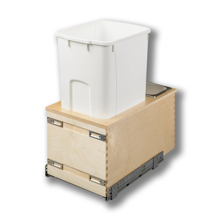 12" Cascade Series Bottom Mount Waste Container, 50 Quart in Baltic birch, studio view 2