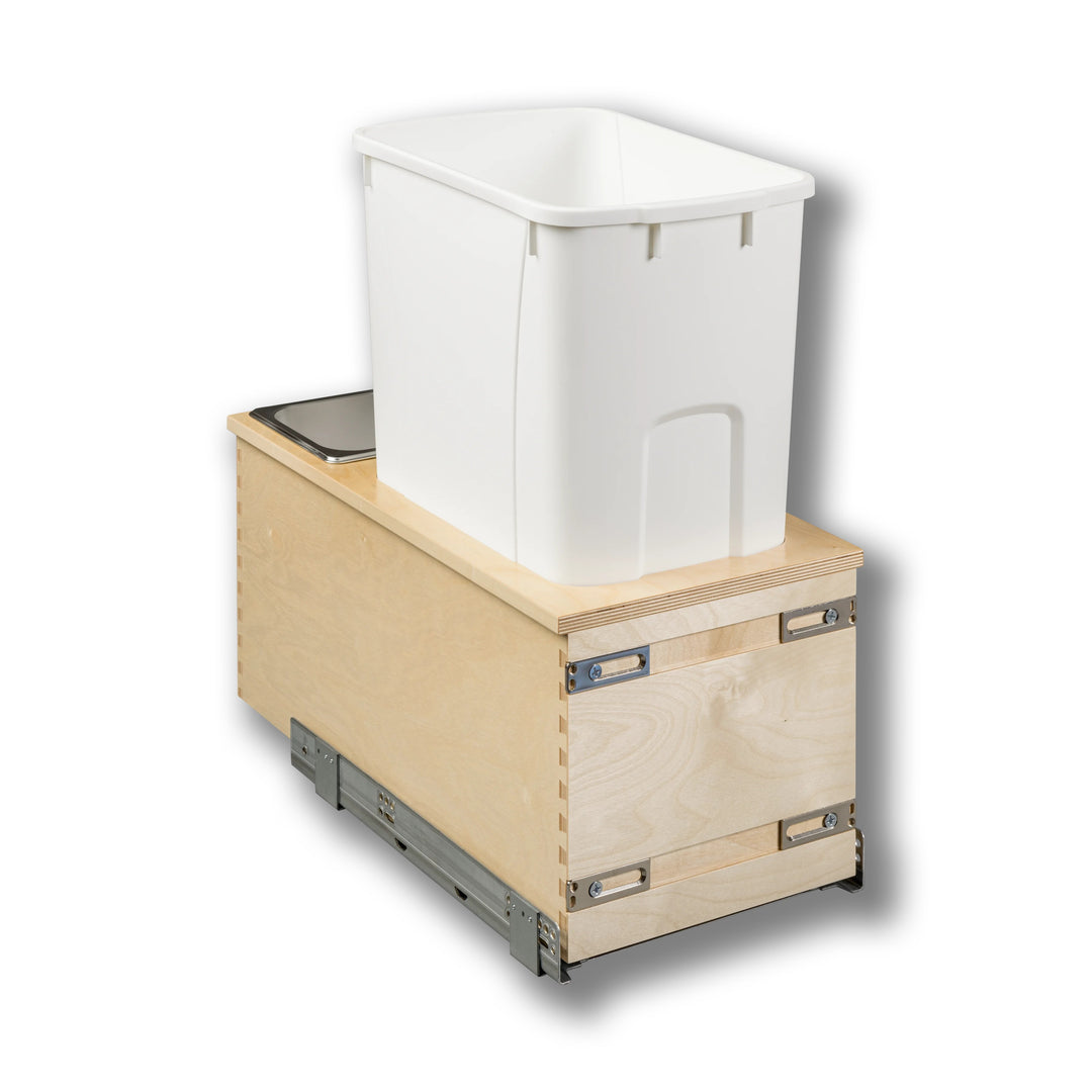 12" Cascade Series Bottom Mount Waste Container, 50 Quart in Baltic birch, studio view 3