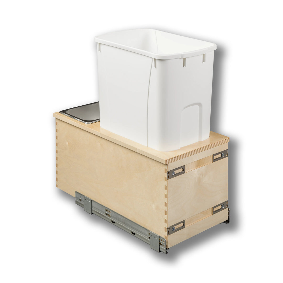 12" Cascade Series Bottom Mount Waste Container, 50 Quart in Baltic birch, studio view 4