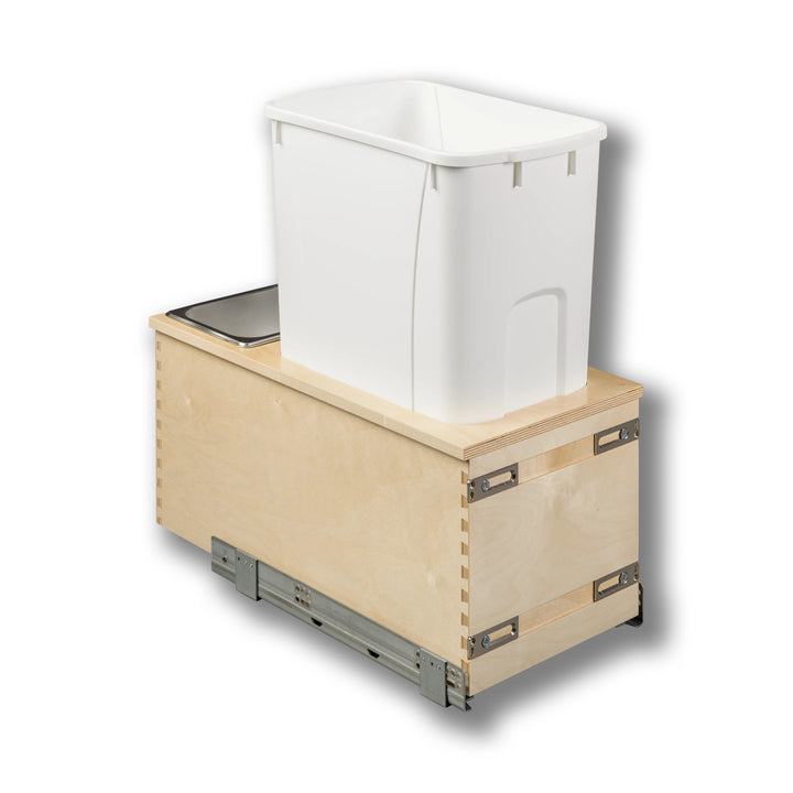 12" Cascade Series Bottom Mount Waste Container, 50 Quart in Baltic birch, studio view 4