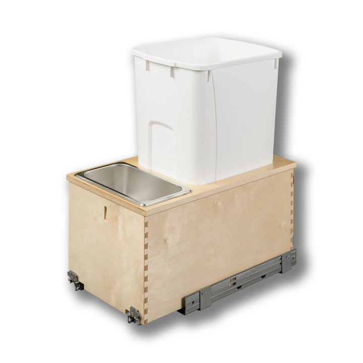 12" Cascade Series Bottom Mount Waste Container, 50 Quart in Baltic birch, studio view 5