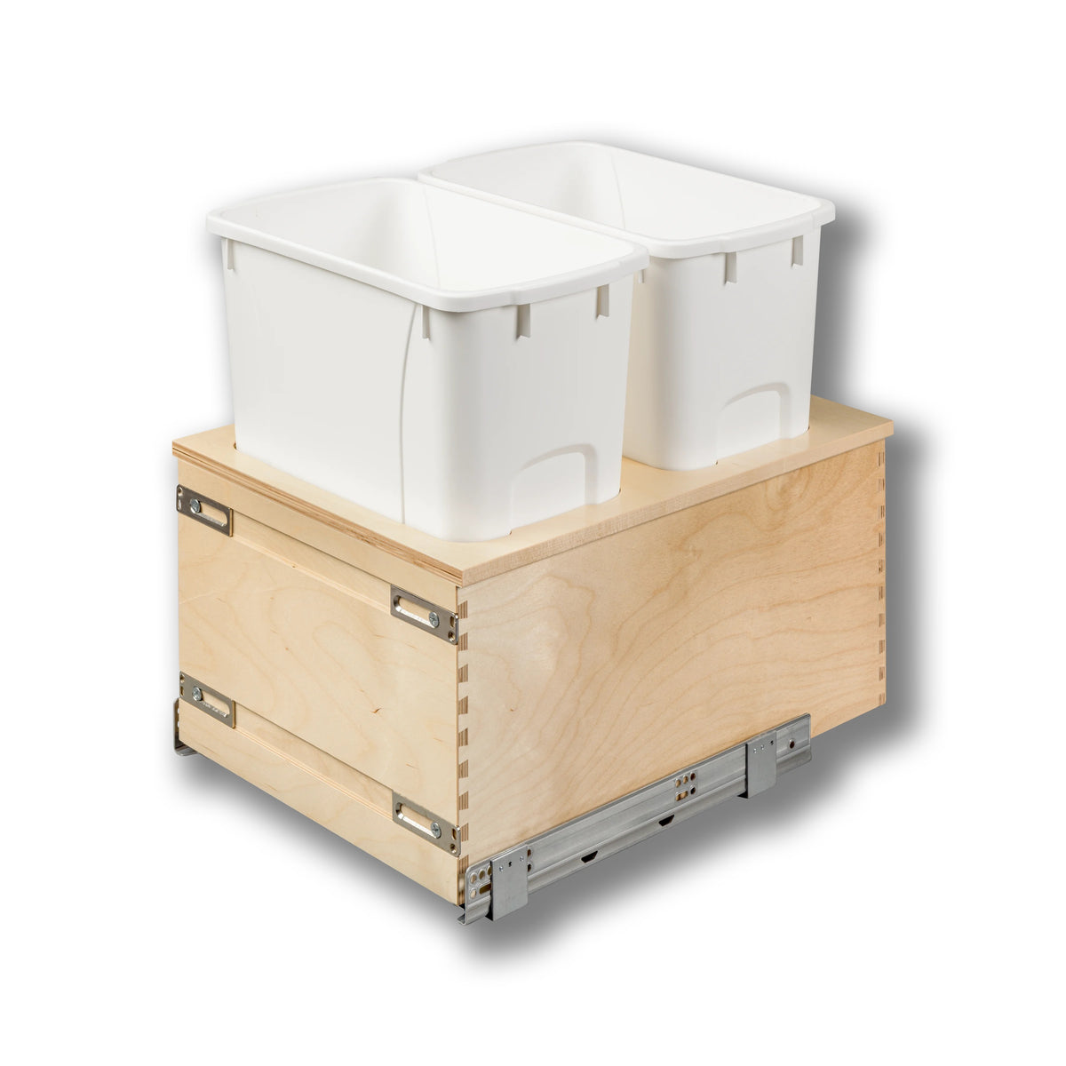 15" Cascade Series Bottom Mount Waste Container, 34 Quart in Baltic birch