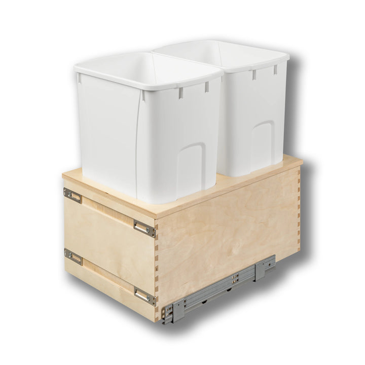 15" Cascade Series Bottom Mount Waste Container, 50 Quart in Baltic birch