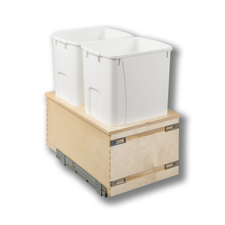 15" Cascade Series Bottom Mount Waste Container, 50 Quart in Baltic birch, studio view 3