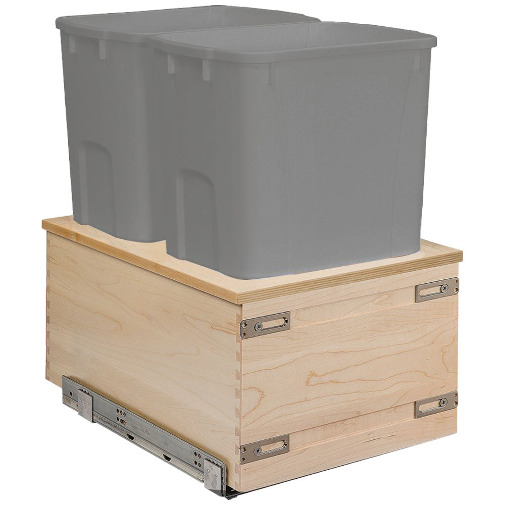 Century Components 15" Cascade Series Bottom Mount Waste Container, 34 Quart Gray (CASBM145-34PF-GR)