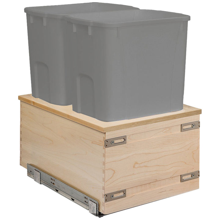 Century Components 15" Cascade Series Bottom Mount Waste Container, 50 Quart Gray (CASBM145-50PF-GR)