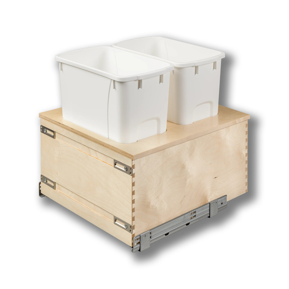 18" Cascade Series Bottom Mount Waste Container, 34 Quart in Baltic birch