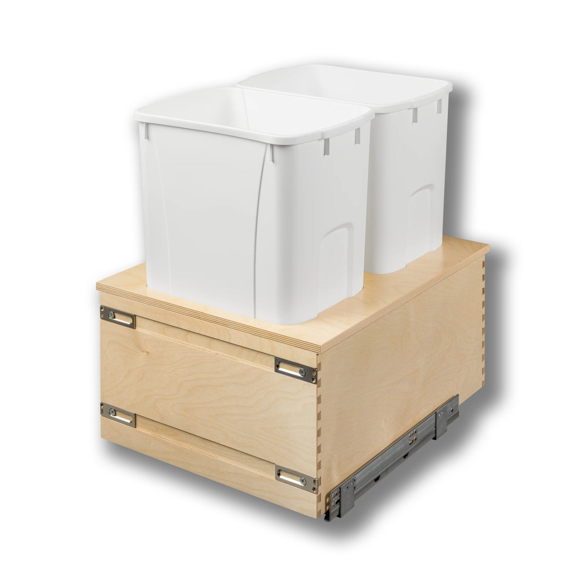 18" Cascade Series Bottom Mount Waste Container, 50 Quart in Baltic birch