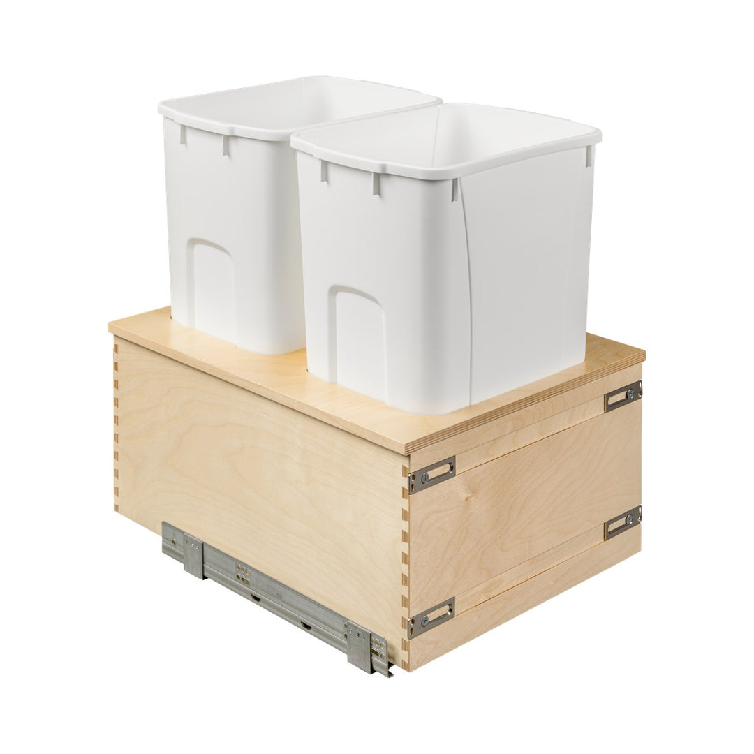 18" Cascade Series Bottom Mount Waste Container, 50 Quart in Baltic birch, studio view 4