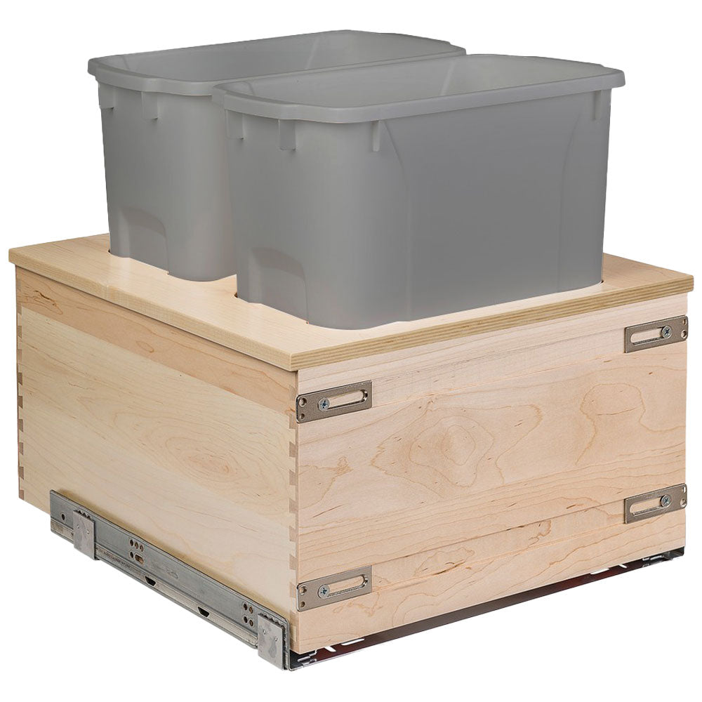 Century Components 18" Cascade Series Bottom Mount Waste Container, 50 Quart Gray (CASBM175-50PF-GR)
