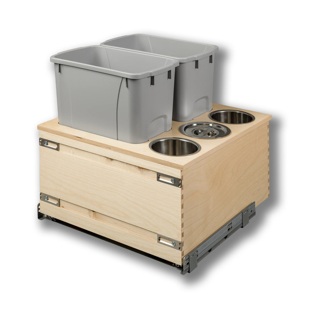 21" Cascade Series 34 Quart Bottom Mount Waste Container in Baltic birch