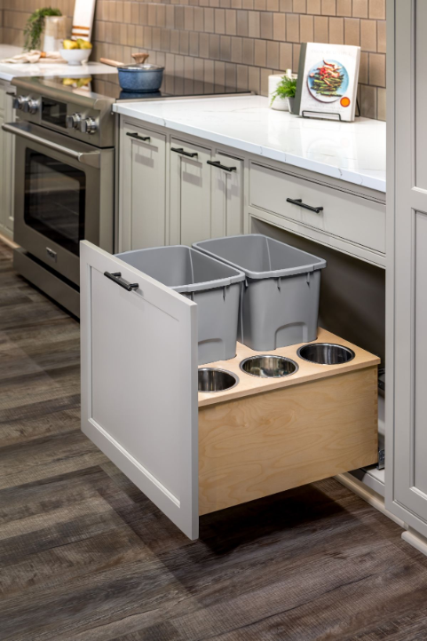 Century Components 21" Cascade Series 34 Quart Bottom Mount Waste Container (CASBM200-34PF-GR)