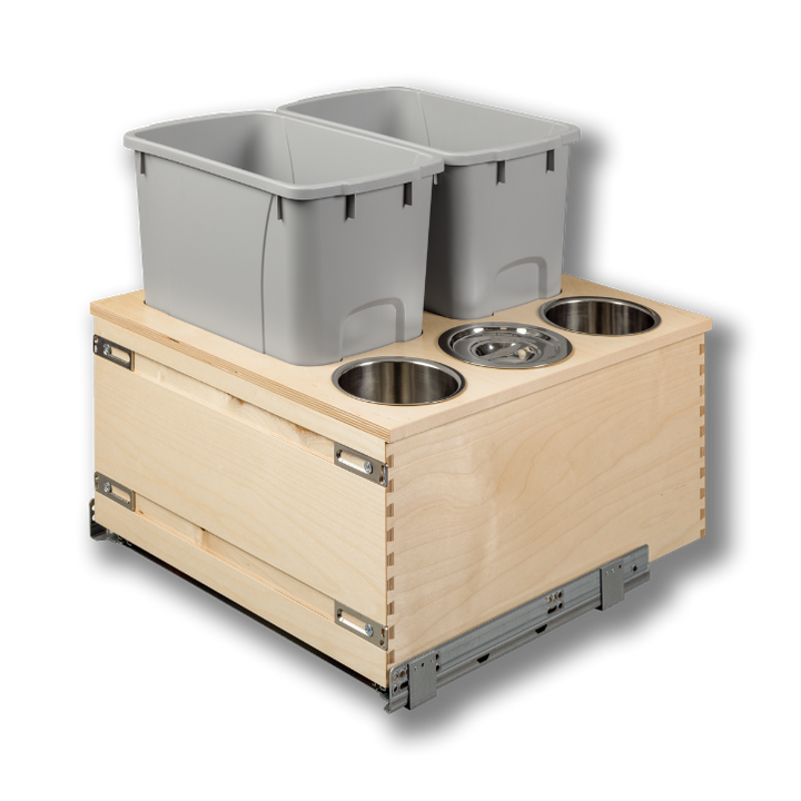 Century Components 21" Cascade Series 34 Quart Bottom Mount Waste Container (CASBM200-34PF-GR)