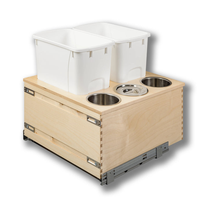 21" Cascade Series 34 Quart Bottom Mount Waste Container in Baltic birch