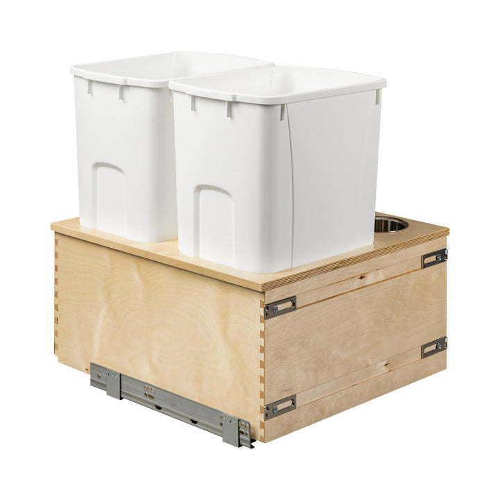 21" Cascade Series 50 Quart Bottom Mount Waste Container in Baltic birch, studio view 7