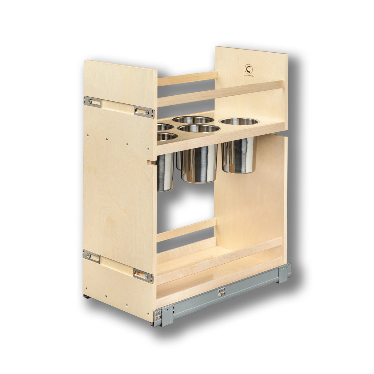 12" Cascade Series Pull-Out Canister Organizer in Baltic birch