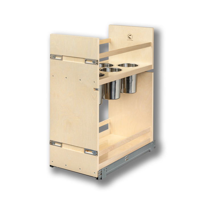 12" Cascade Series Pull-Out Canister Organizer in Baltic birch, studio view 2