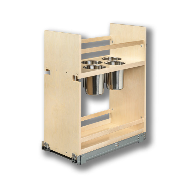 12" Cascade Series Pull-Out Canister Organizer in Baltic birch, studio view 3