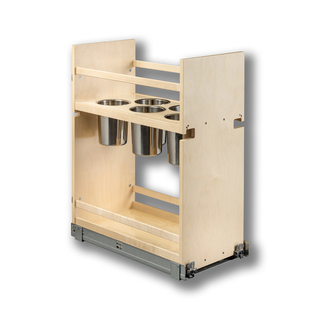 12" Cascade Series Pull-Out Canister Organizer in Baltic birch, studio view 4