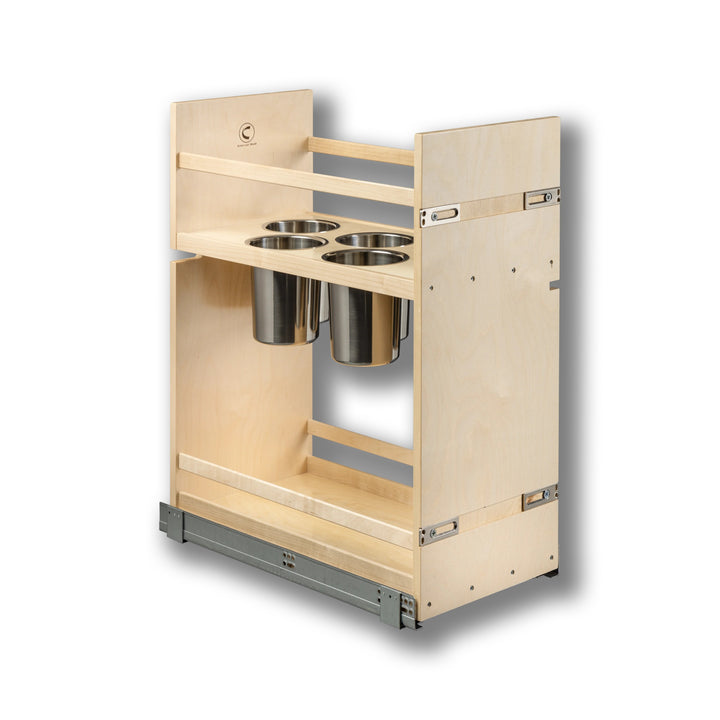 12" Cascade Series Pull-Out Canister Organizer in Baltic birch, studio view 5