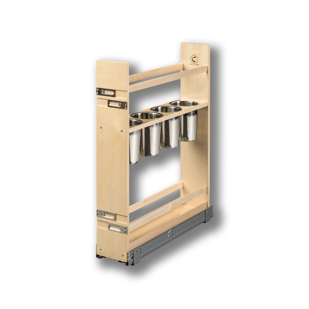 5 1/2" Cascade Series Pull-Out Canister Organizer in Baltic birch, studio view 2