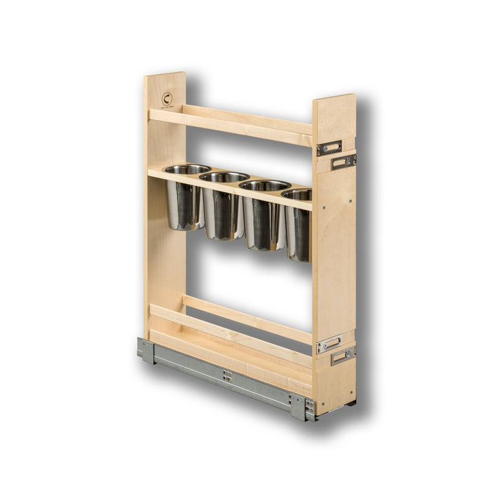 5 1/2" Cascade Series Pull-Out Canister Organizer in Baltic birch, studio view 3