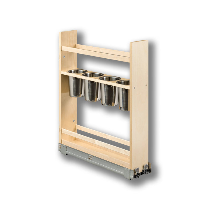 5 1/2" Cascade Series Pull-Out Canister Organizer in Baltic birch, studio view 5
