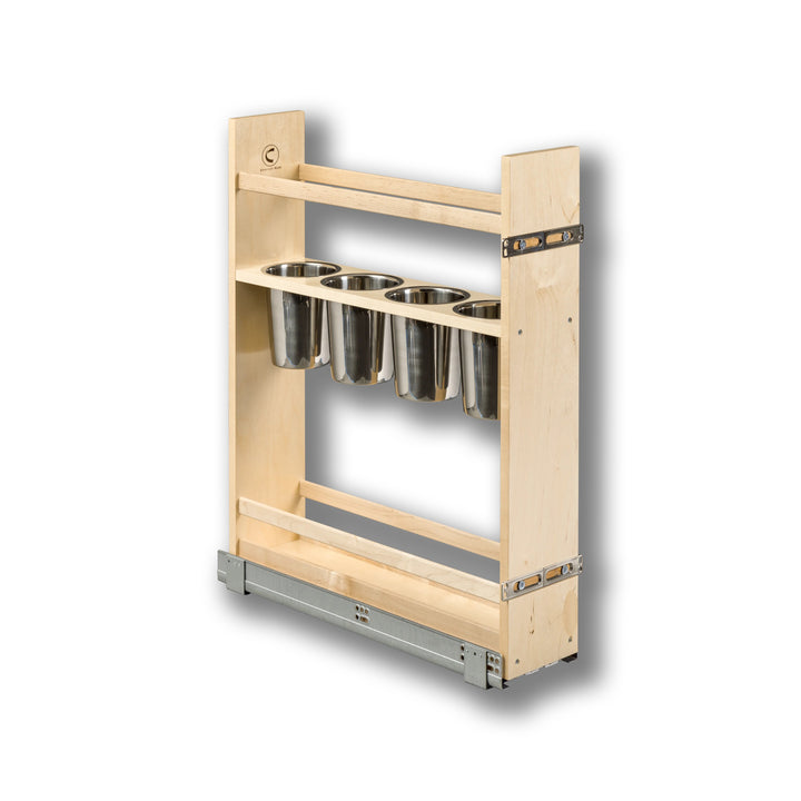 6" Cascade Series Pull-Out Canister Organizer in Baltic birch, studio view 3