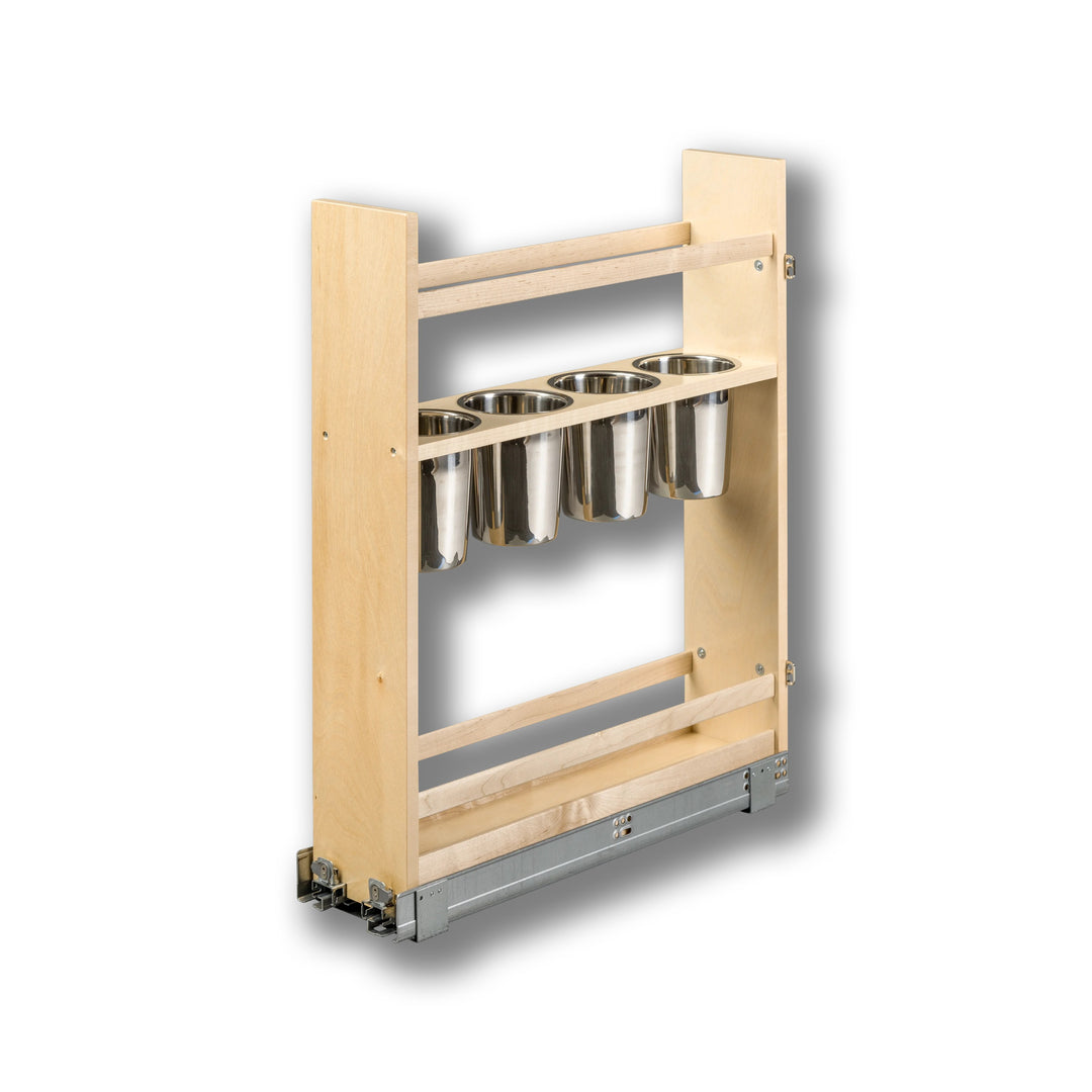 6" Cascade Series Pull-Out Canister Organizer in Baltic birch, studio view 4