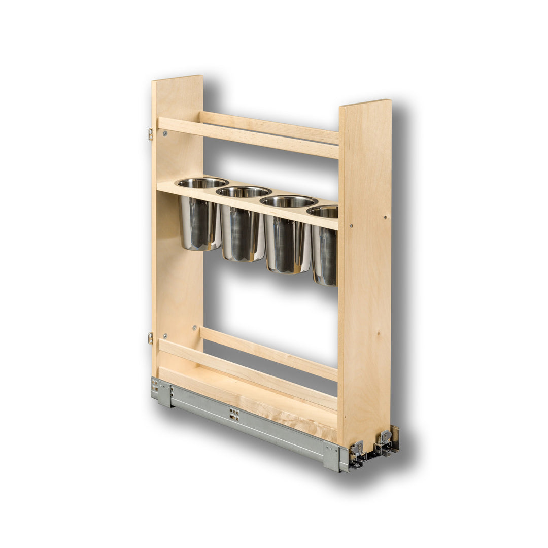 6" Cascade Series Pull-Out Canister Organizer in Baltic birch, studio view 5
