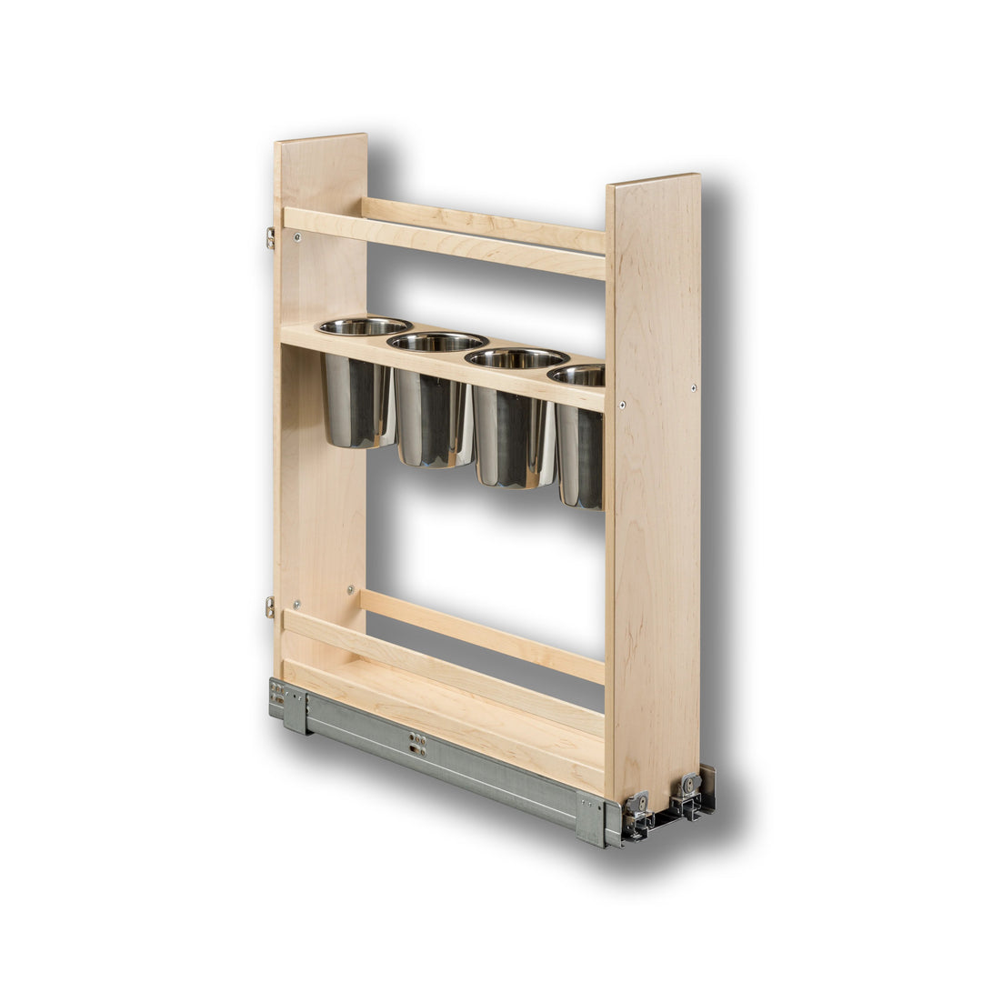 6" Cascade Series Pull-Out Canister Organizer in Baltic birch, studio view 6