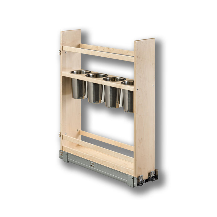 6" Cascade Series Pull-Out Canister Organizer in Baltic birch, studio view 6