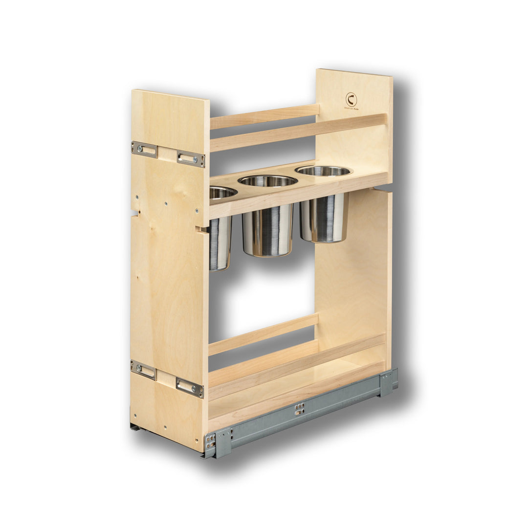 9" Cascade Series Pull-Out Canister Organizer in Baltic birch