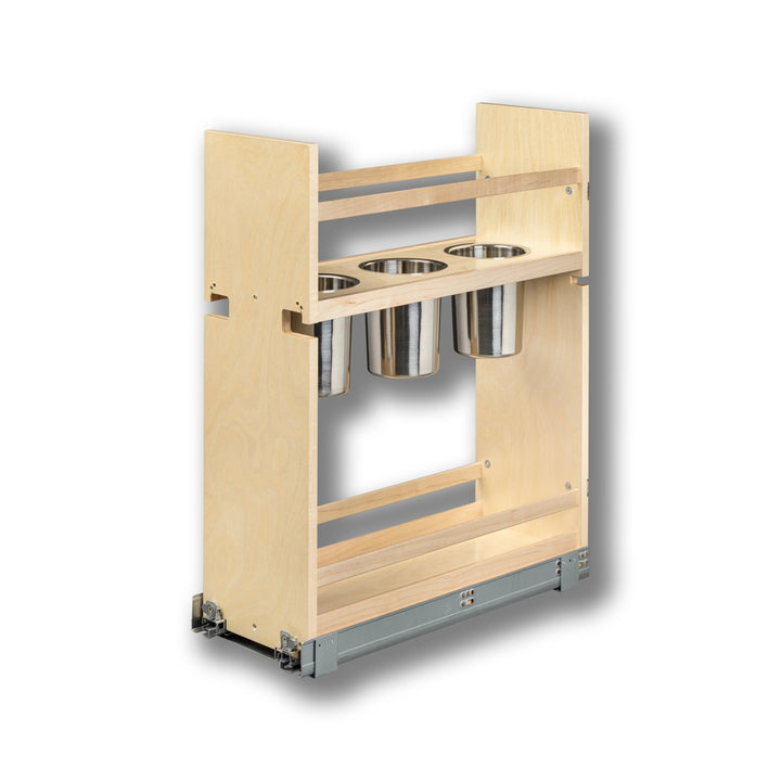 9" Cascade Series Pull-Out Canister Organizer in Baltic birch, studio view 3