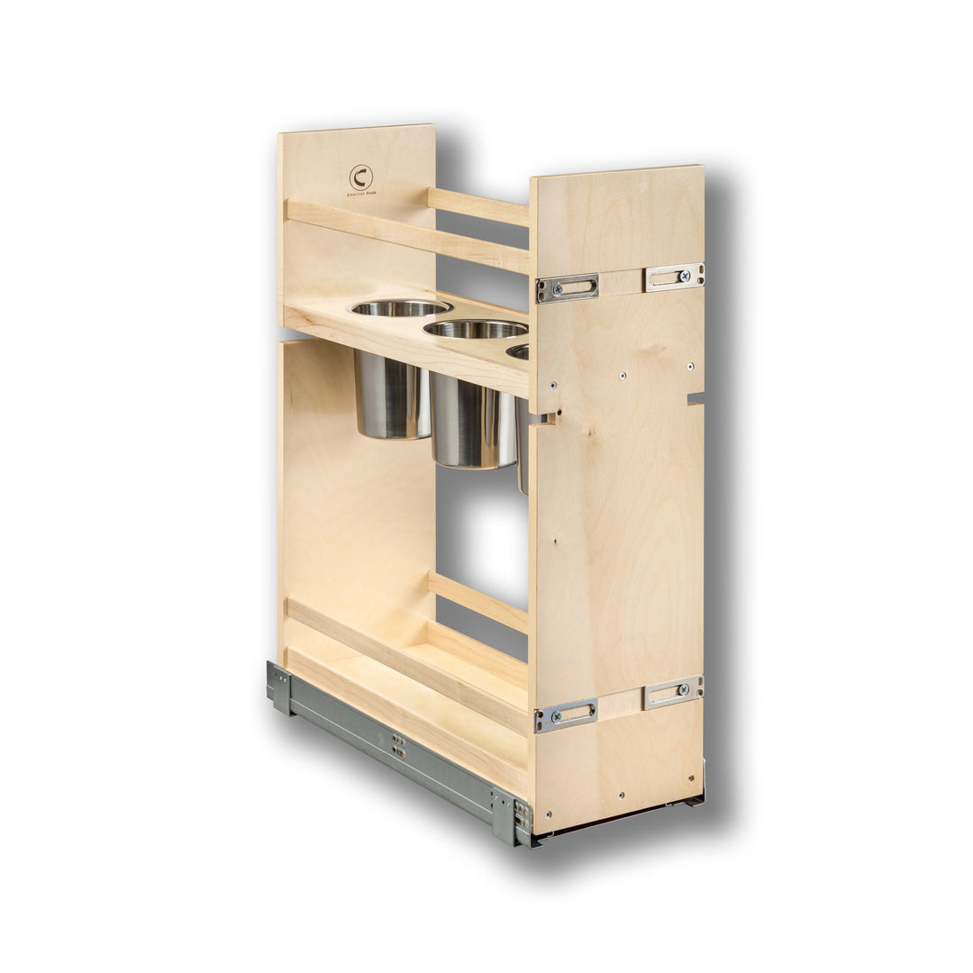 9" Cascade Series Pull-Out Canister Organizer in Baltic birch, studio view 4