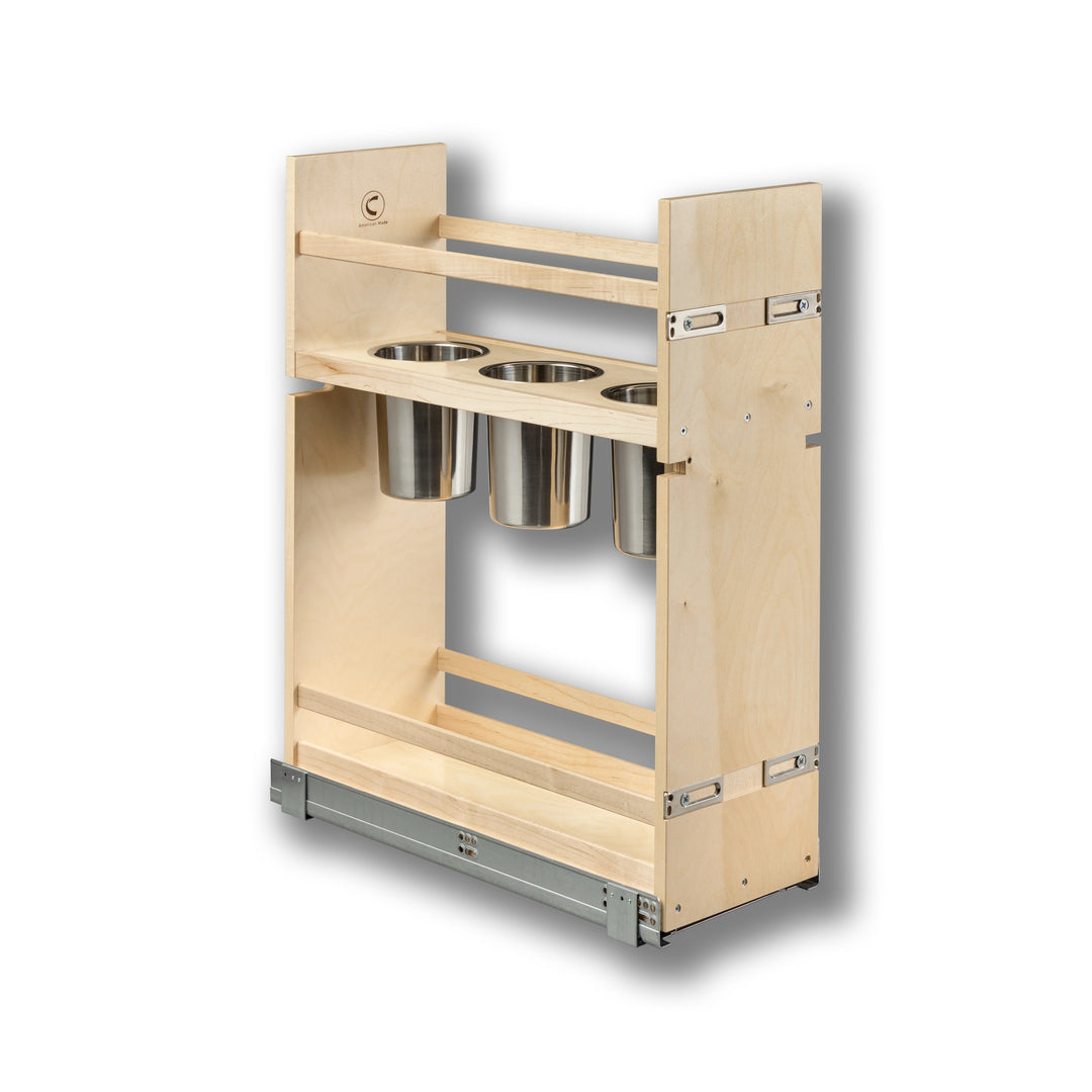 9" Cascade Series Pull-Out Canister Organizer in Baltic birch, studio view 5