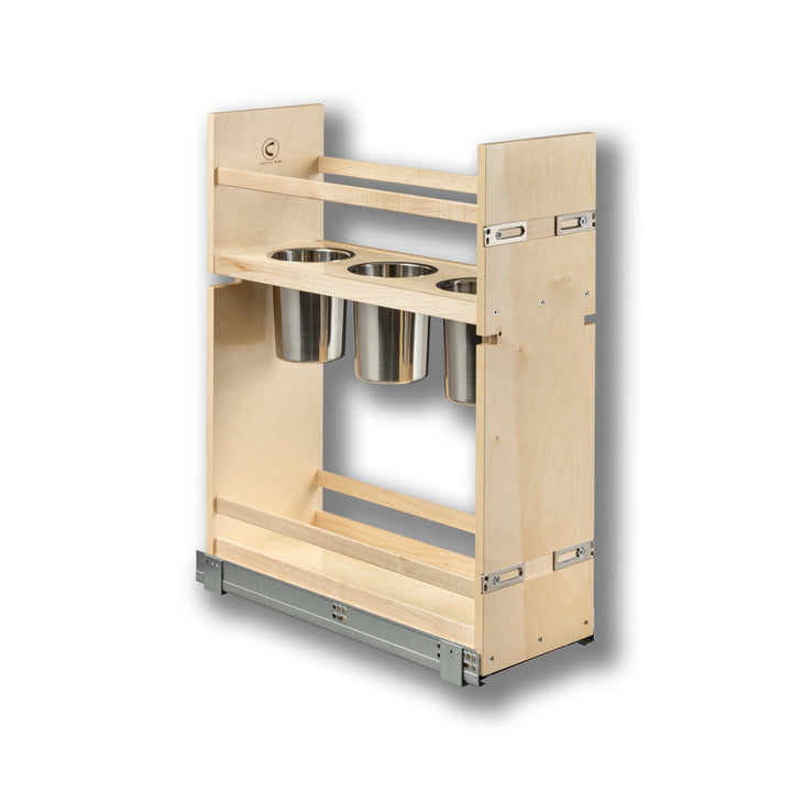 9" Cascade Series Pull-Out Canister Organizer in Baltic birch, studio view 5