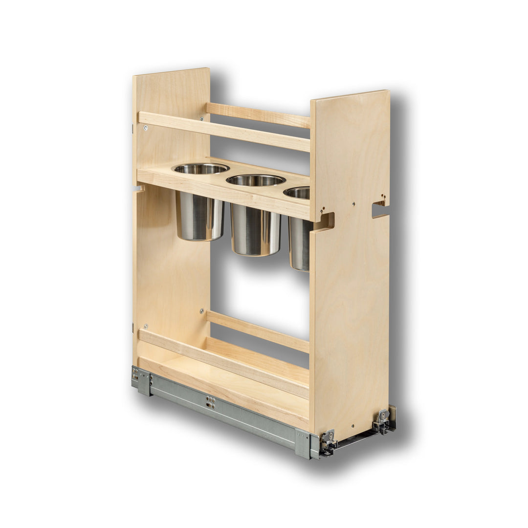 9" Cascade Series Pull-Out Canister Organizer in Baltic birch, studio view 6