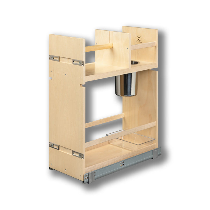 Cascade Series 10 1/2" Cabinet Cleaning Organizer in Baltic birch, studio view 2