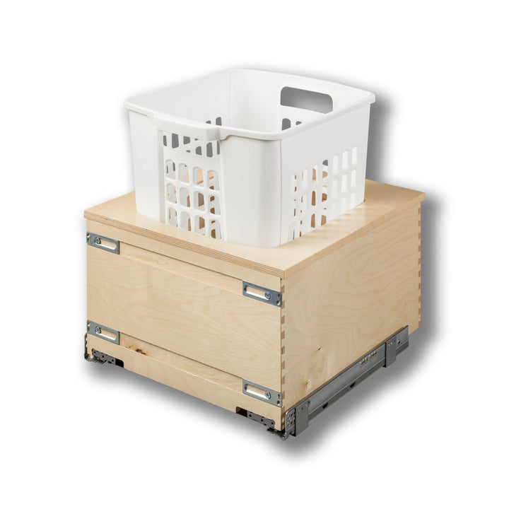 17 1/2" Cascade Series 1.3 Bushel Undermount Hamper in Baltic birch, studio view 2